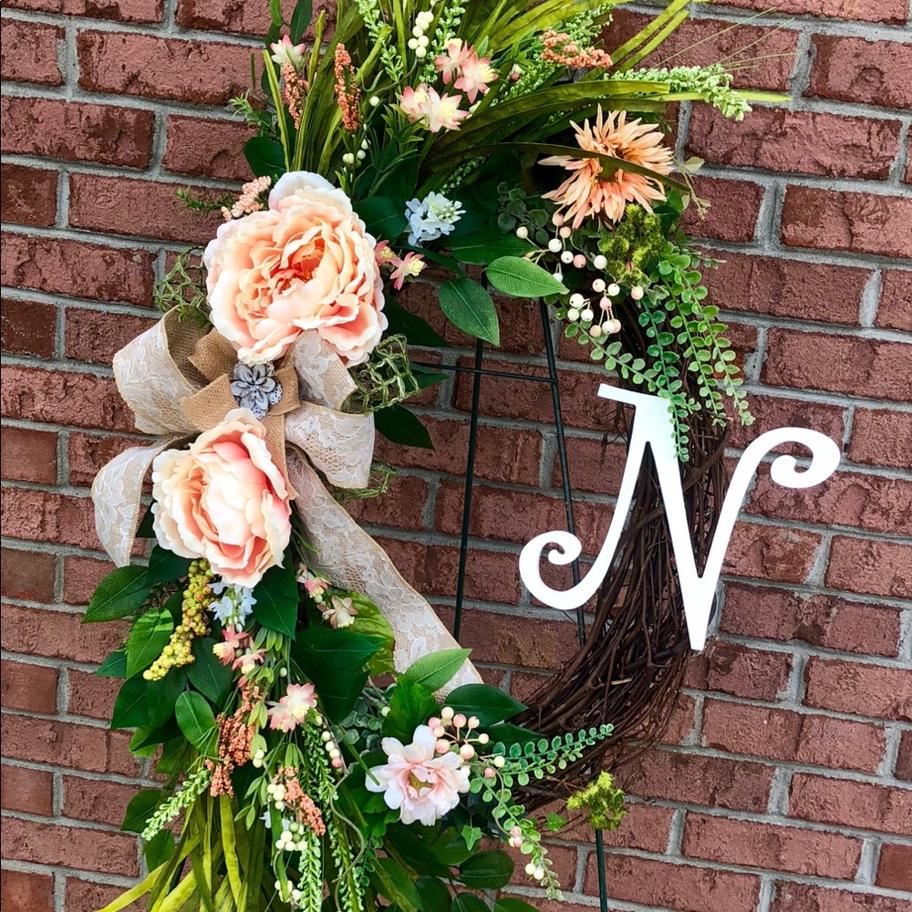 Monogram initial grapevine wreath. Each is custom!